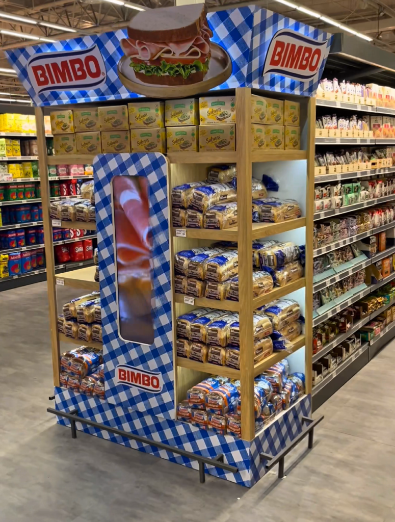 Cabecera de góndola con pantalla - Bimbo